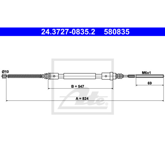 24.3727-0835.2 - Cable, parking brake 