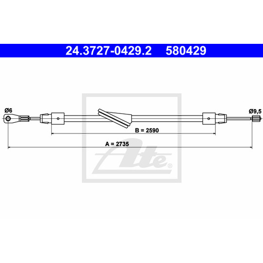 24.3727-0429.2 - Cable, parking brake 