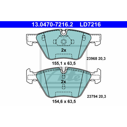 13.0470-7216.2 - Brake Pad Set, disc brake 