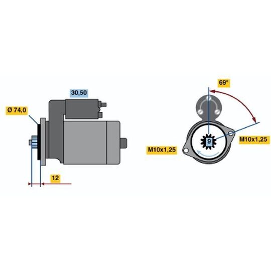 0 986 014 501 - Startmotor 