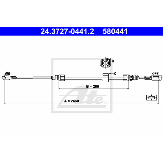 24.3727-0441.2 - Cable, parking brake 