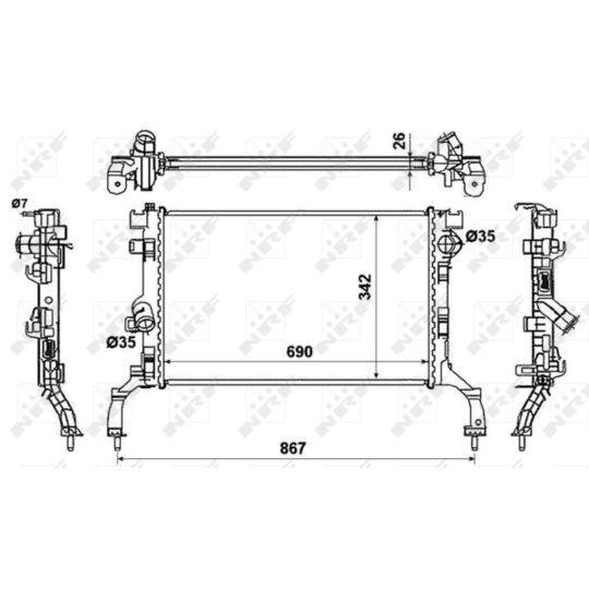 53967 - Radiaator, mootorijahutus 