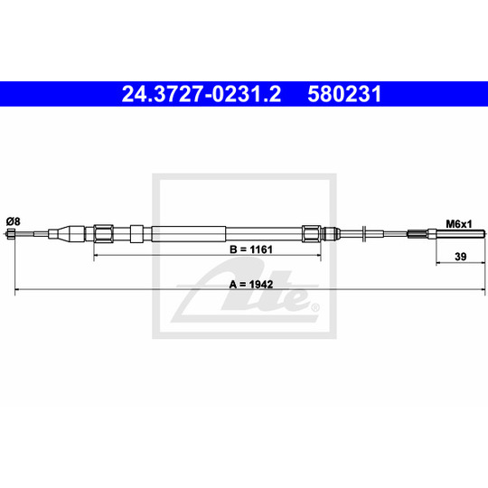24.3727-0231.2 - Cable, parking brake 