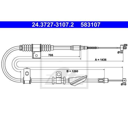 24.3727-3107.2 - Cable, parking brake 