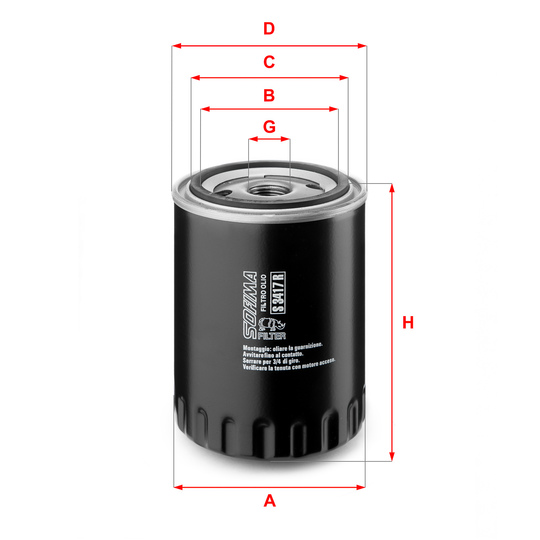 S 3417 R - Oil filter 