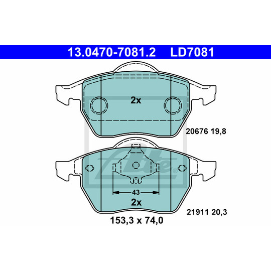 13.0470-7081.2 - Brake Pad Set, disc brake 