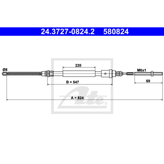 24.3727-0824.2 - Cable, parking brake 