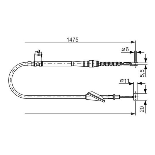 1 987 477 608 - Cable, parking brake 