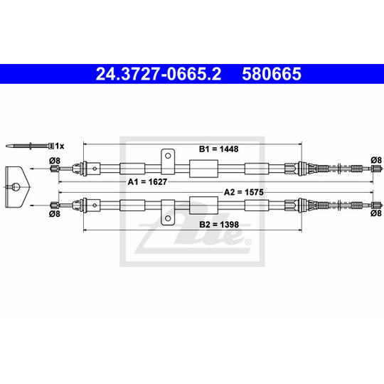 24.3727-0665.2 - Cable, parking brake 