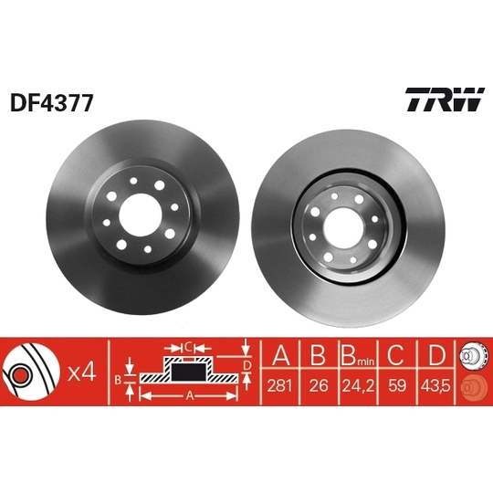 DF4377 - Brake Disc 