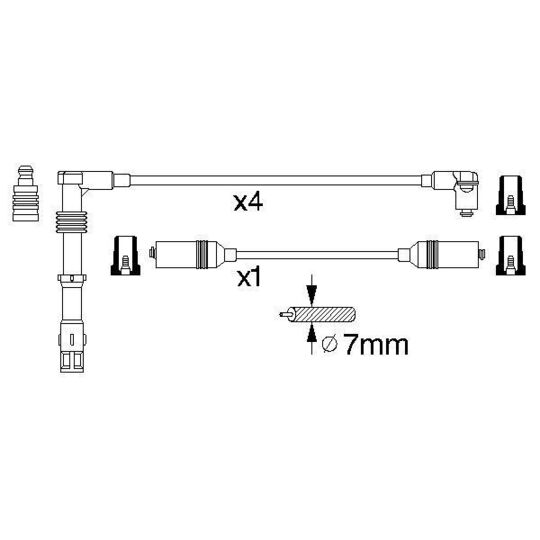 0 986 356 303 - Tändkabelsats 