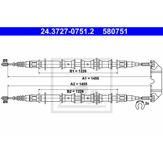 24.3727-0751.2 - Cable, parking brake 