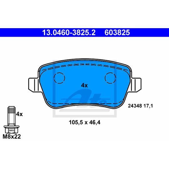 13.0460-3825.2 - Brake Pad Set, disc brake 