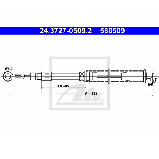 24.3727-0509.2 - Cable, parking brake 