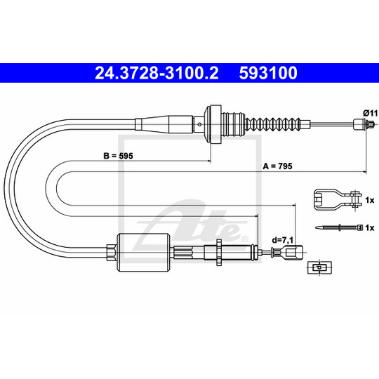 24.3728-3100.2 - Clutch Cable 