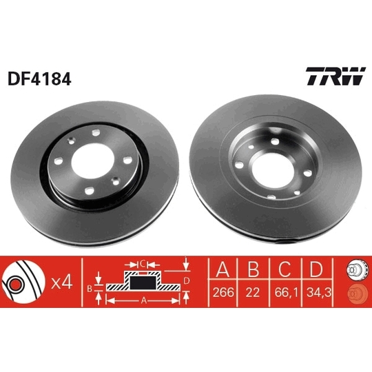 DF4184 - Brake Disc 