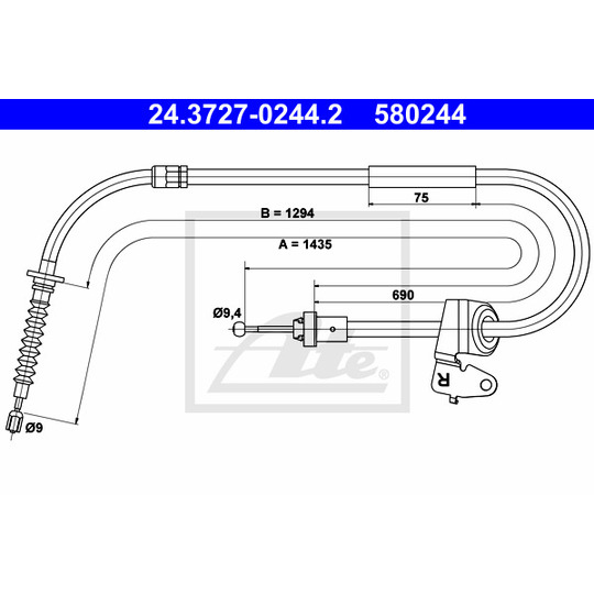24.3727-0244.2 - Cable, parking brake 