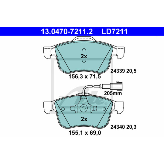 13.0470-7211.2 - Brake Pad Set, disc brake 
