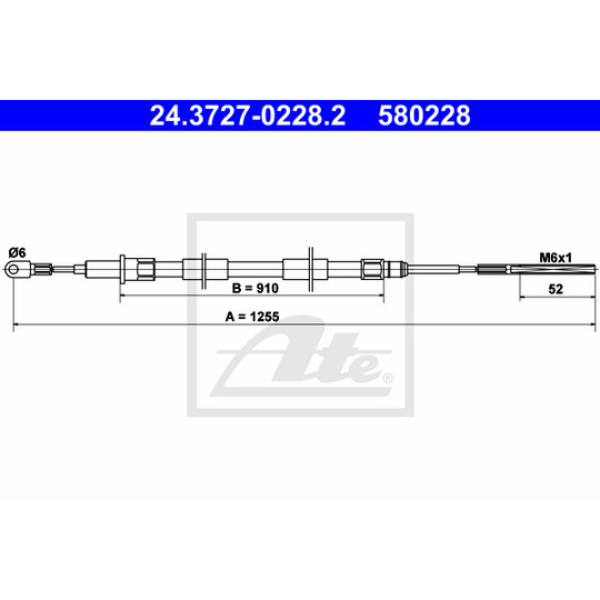 24.3727-0228.2 - Cable, parking brake 