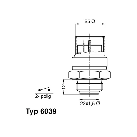 6039.95D - Temperature Switch, radiator fan 