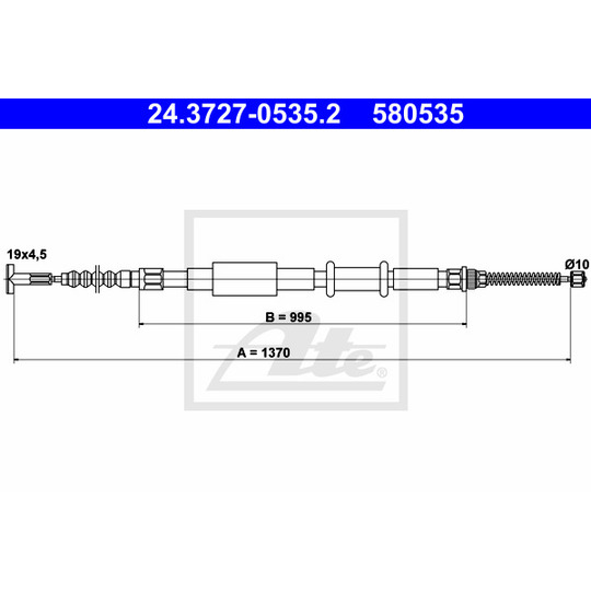 24.3727-0535.2 - Cable, parking brake 