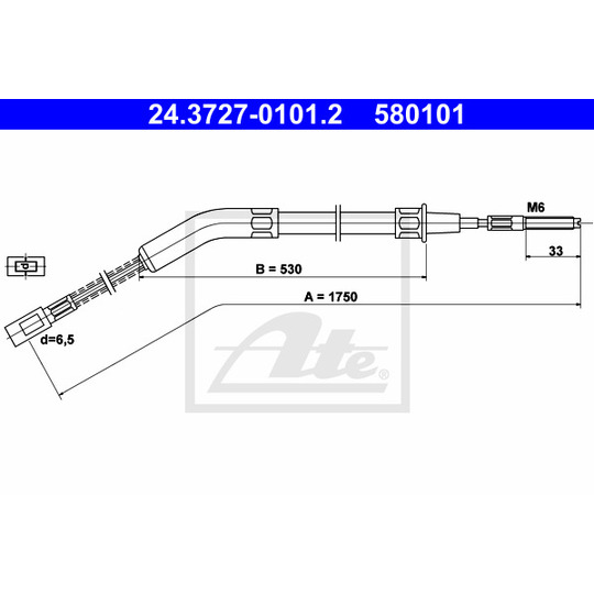 24.3727-0101.2 - Cable, parking brake 