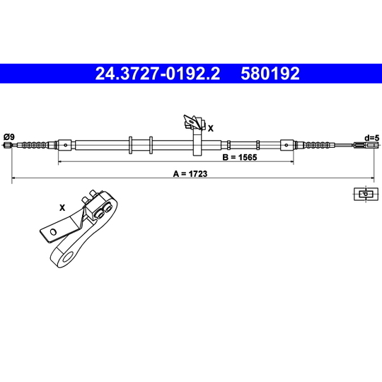 24.3727-0192.2 - Cable, parking brake 