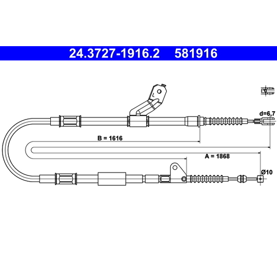 24.3727-1916.2 - Cable, parking brake 