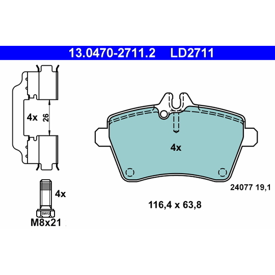 13.0470-2711.2 - Brake Pad Set, disc brake 