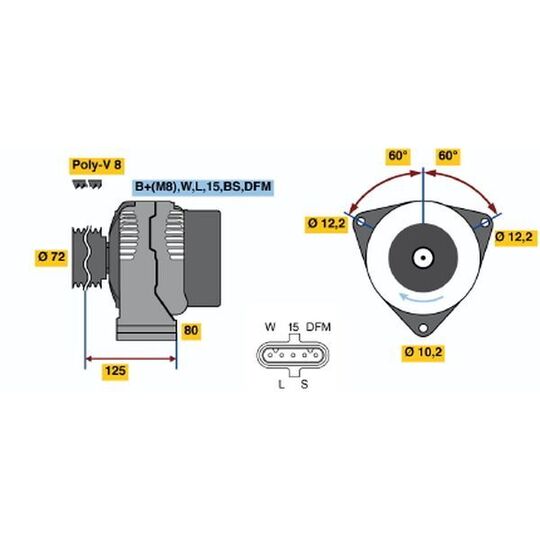 0 986 042 400 - Alternator 