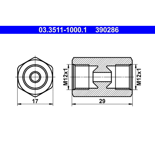 03.3511-1000.1 - Adapter, bromsledning 