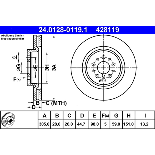 24.0128-0119.1 - Brake Disc 