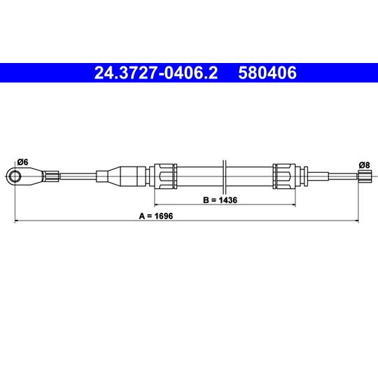 24.3727-0406.2 - Cable, parking brake 