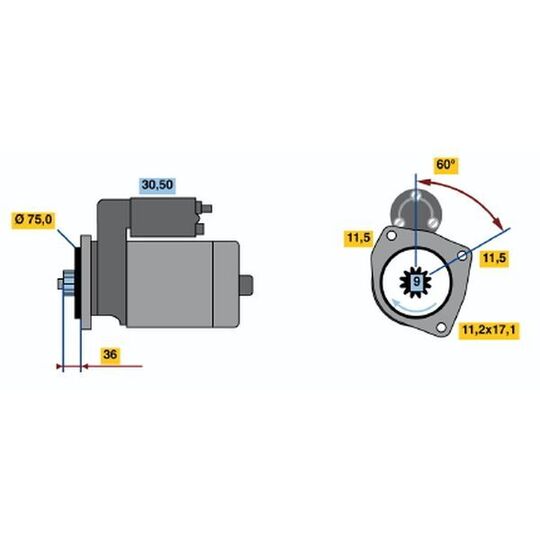 0 986 013 581 - Startmotor 