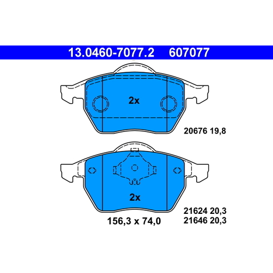 13.0460-7077.2 - Brake Pad Set, disc brake 