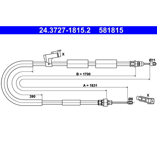 24.3727-1815.2 - Cable, parking brake 