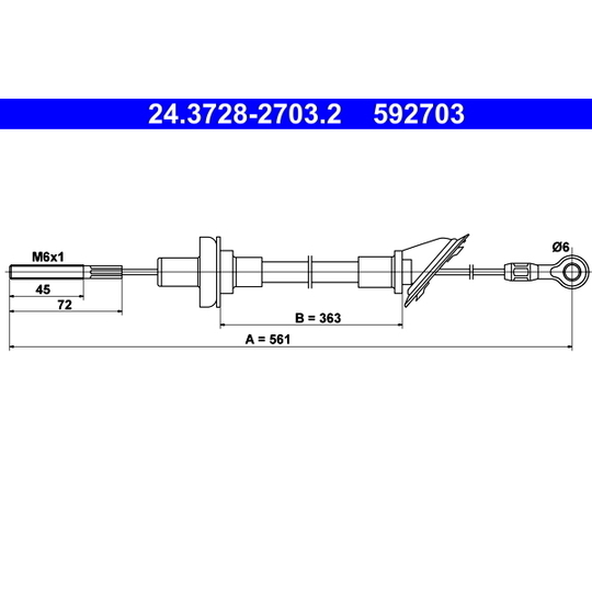 24.3728-2703.2 - Clutch Cable 