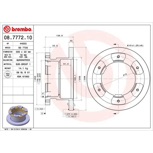 08.7772.10 - Brake Disc 