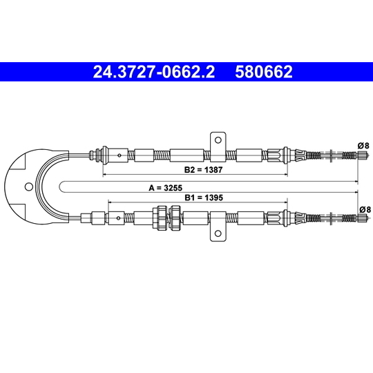 24.3727-0662.2 - Cable, parking brake 