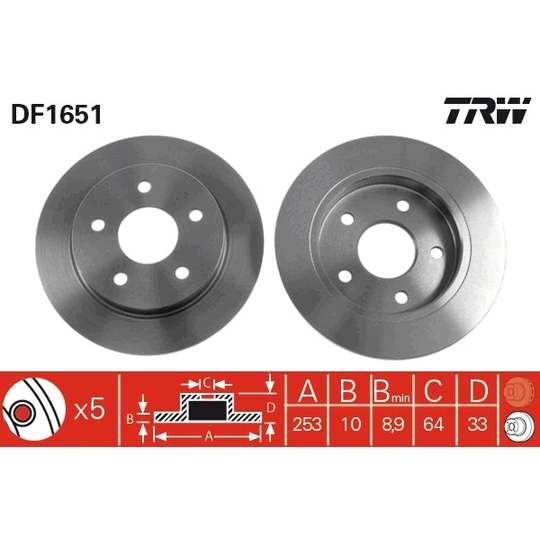 DF1651 - Brake Disc 