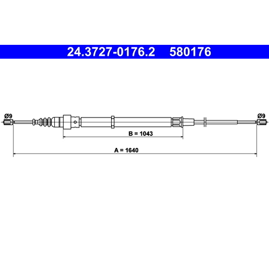 24.3727-0176.2 - Cable, parking brake 