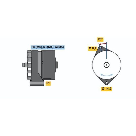 0 986 034 350 - Alternator 