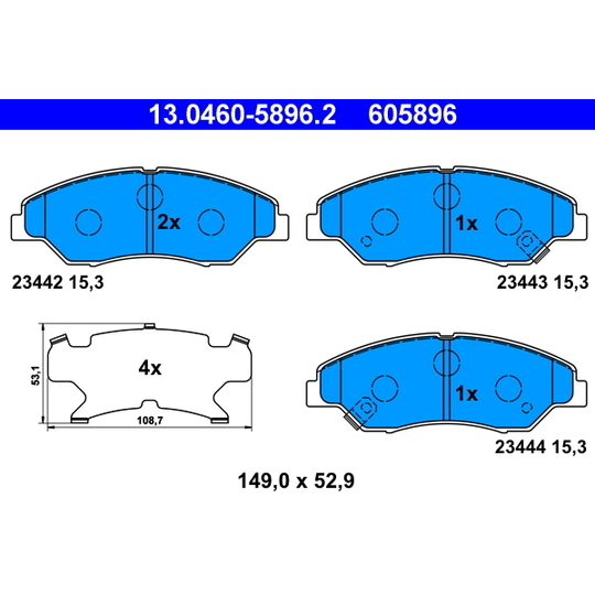13.0460-5896.2 - Brake Pad Set, disc brake 