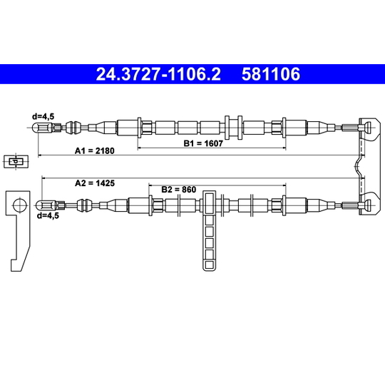 24.3727-1106.2 - Cable, parking brake 