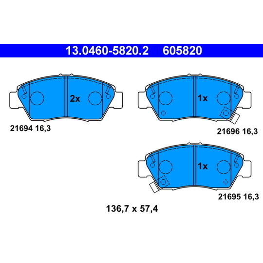 13.0460-5820.2 - Brake Pad Set, disc brake 