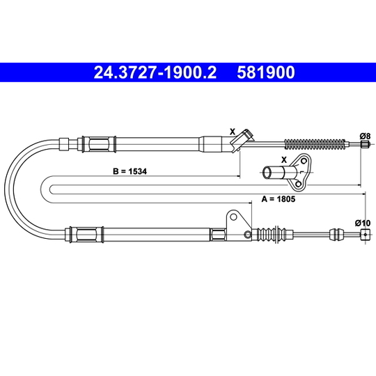 24.3727-1900.2 - Vajer, parkeringsbroms 