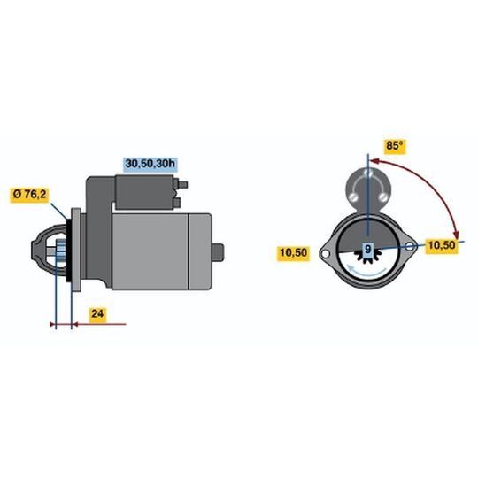 0 986 017 150 - Startmotor 