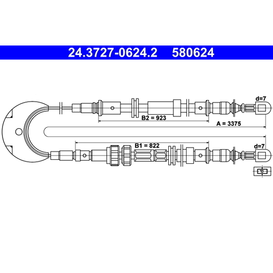 24.3727-0624.2 - Cable, parking brake 