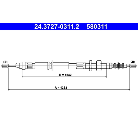 24.3727-0311.2 - Cable, parking brake 