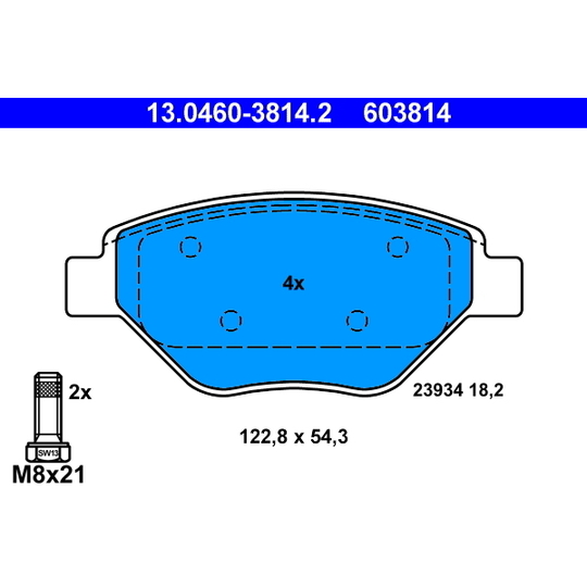 13.0460-3814.2 - Brake Pad Set, disc brake 